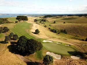 Kauri Cliffs 13th Aerial Back